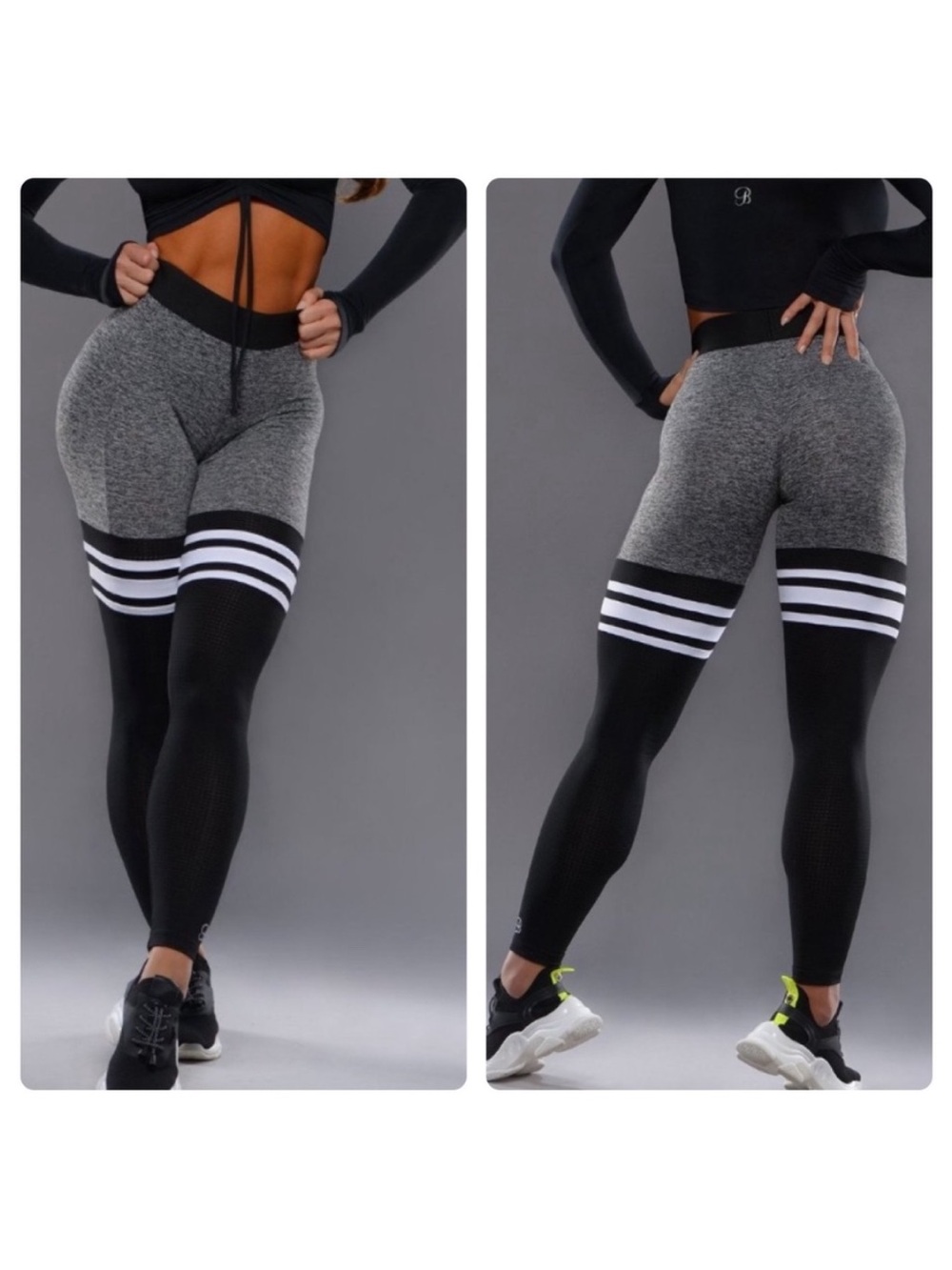 Bombshell Sportswear Thigh
Highs Heather Black Leggings Size XS
